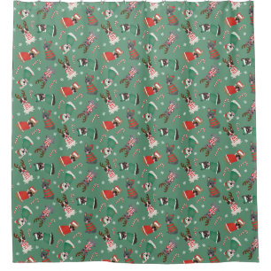 Merry Christmas French Bulldogs Shower Curtain