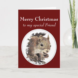 Merry Christmas Friend In Spite of the Nuts! Humou Holiday Card
