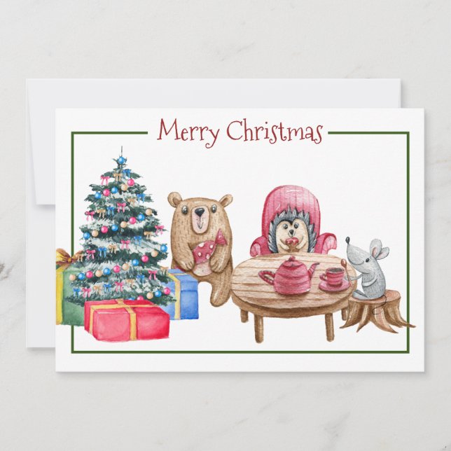 Merry Christmas Friends Flat Holiday Card (Front)