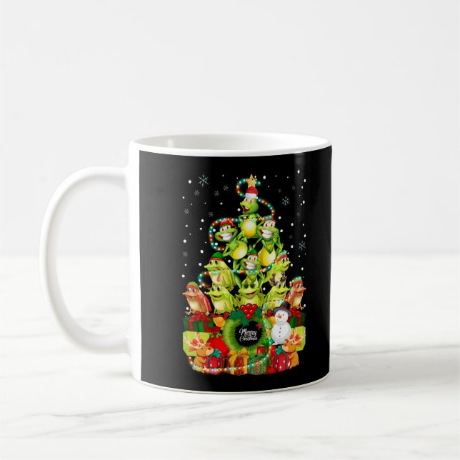 Merry Christmas Frog Christmas Tree Xmas Frogs Coffee Mug (Left)