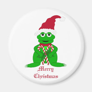 Merry Christmas Frog Magnet