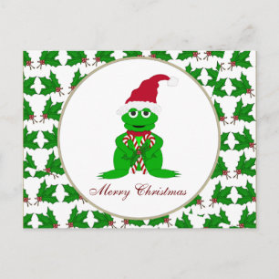 Merry Christmas Frog Postcard