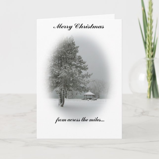 Merry Christmas from across the miles/Snowscene Holiday Card (Front)