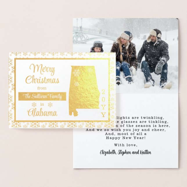 Merry Christmas from Alabama State | Photo Foil Card (Display)