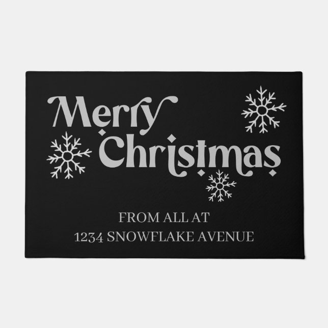 Merry Christmas from all at Address Snowflake  Doormat (Front)