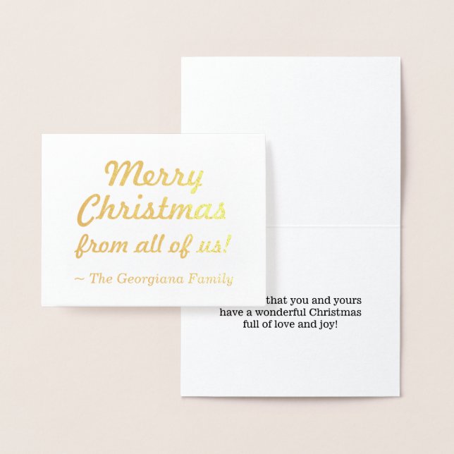 "Merry Christmas from all of us!" Card (Display)