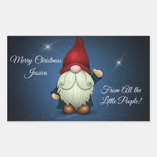 Merry Christmas from All the Little People Rectangular Sticker (Front)