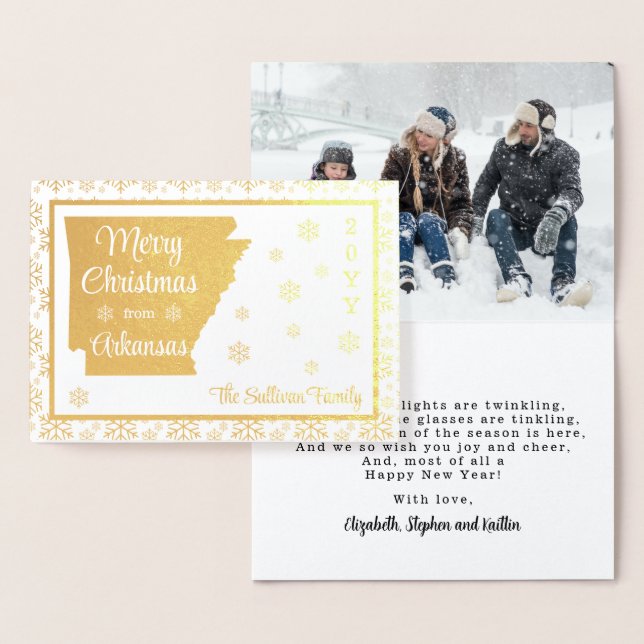 Merry Christmas from Arkansas State Photo Foil Card (Display)