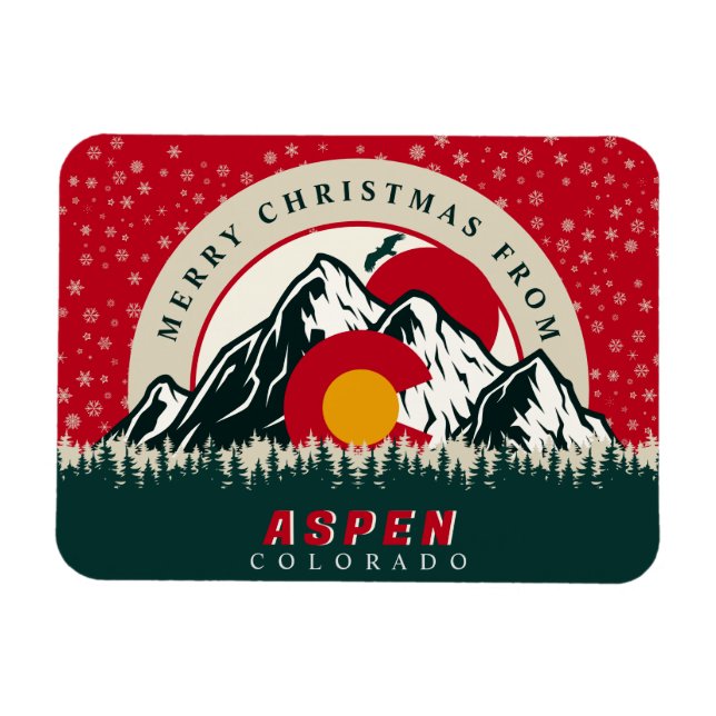 Merry Christmas From Aspen Colorado Souvenirs Magnet (Horizontal)