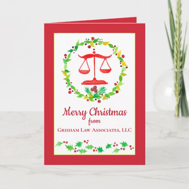 Merry Christmas From Attorney Lawyer Business Holiday Card (Front)