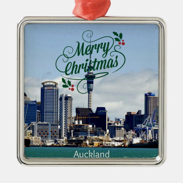 Merry Christmas from Auckland Metal Ornament (Front)