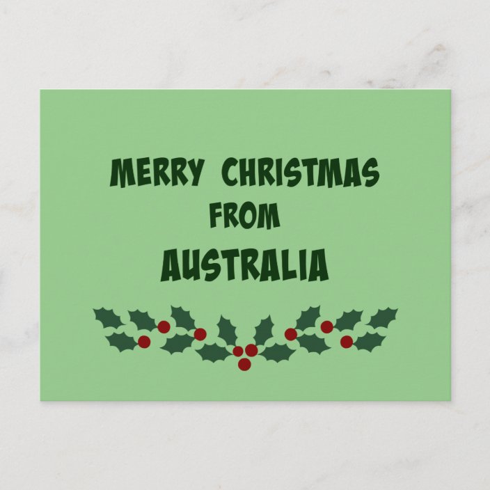 Merry Christmas from Australia Holiday Postcard | Zazzle.com.au