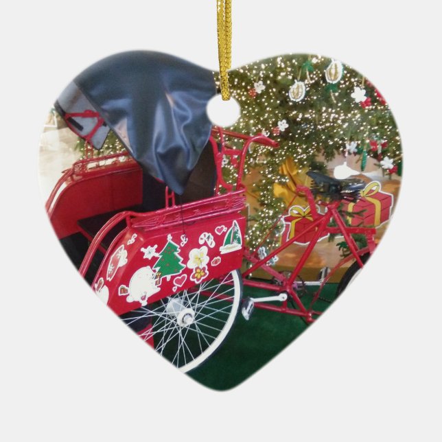 Merry Christmas from Bali Indonesia Ceramic Tree Decoration (Front)