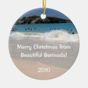 Merry Christmas from, Beautiful Bermuda! Ceramic Ornament