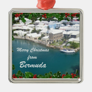 Merry Christmas from Bermuda Metal Tree Decoration