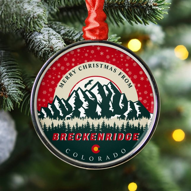 Merry Christmas From Breckenridge Colorado Cities Metal Ornament (Creator Uploaded)