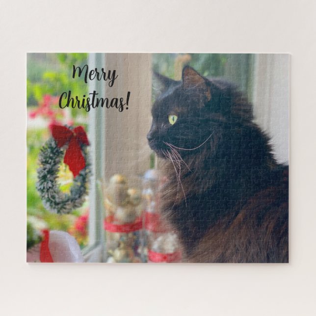 Merry Christmas From Buster Kitty Jigsaw Puzzle (Horizontal)