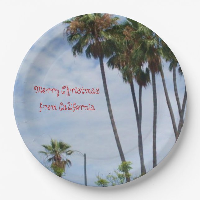 MERRY CHRISTMAS FROM CALIFORNIA PAPER PLATE (Front)