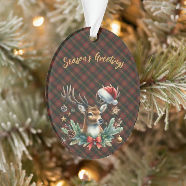 Merry Christmas From Canada Tartan Christmas Ornament (Tree)