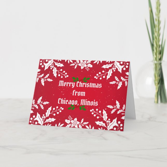 Merry Christmas from Chicago, Illinois Card (Front)