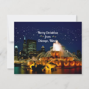 Merry Christmas from Chicago, Illinois Holiday Pos Card
