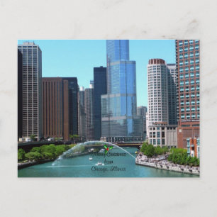 Merry Christmas from Chicago Illinois Holiday Postcard