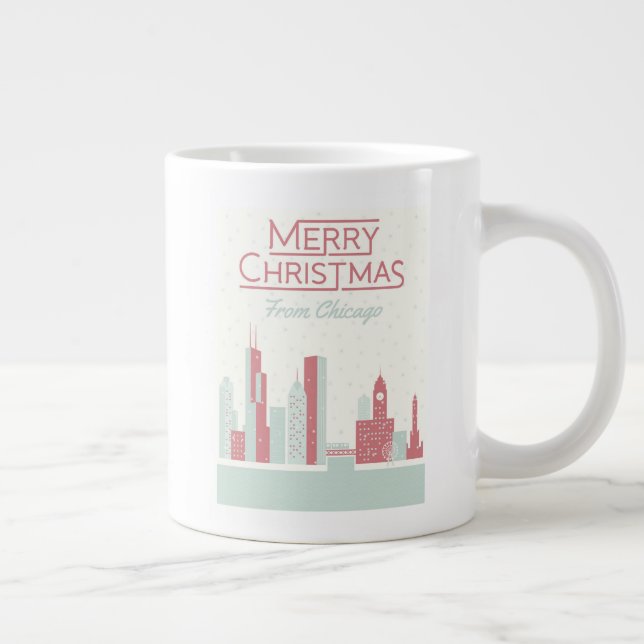 Merry Christmas from Chicago Large Coffee Mug (Right)