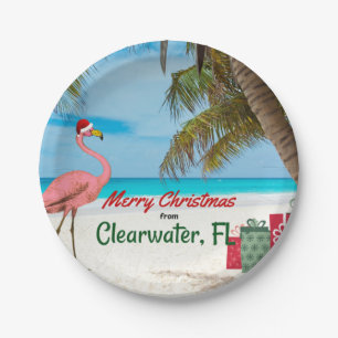 Merry Christmas from Clearwater, FL Paper Plate