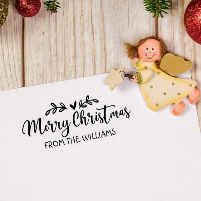 Merry Christmas from (custom) Family, Rubber Stamp (Creator Uploaded)