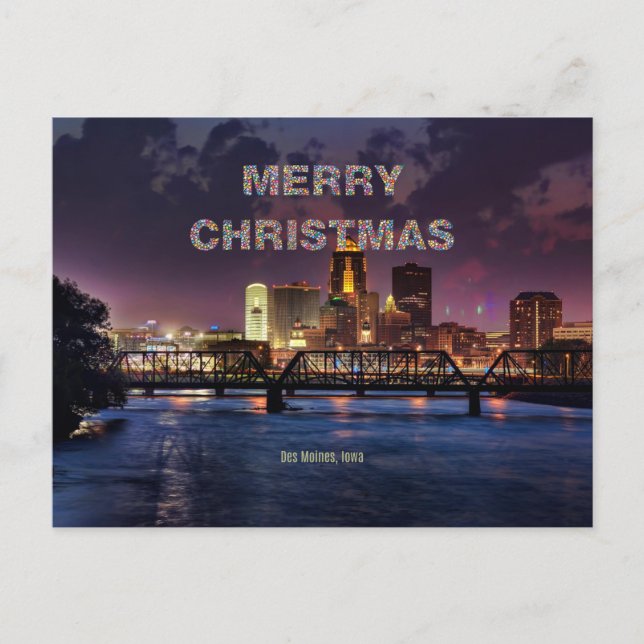 Merry Christmas from Des Moines Postcard (Front)
