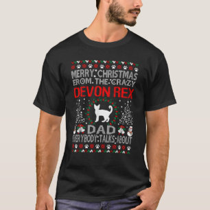 Merry Christmas From Devon Rex Cat Dad Ugly Sweate T-Shirt