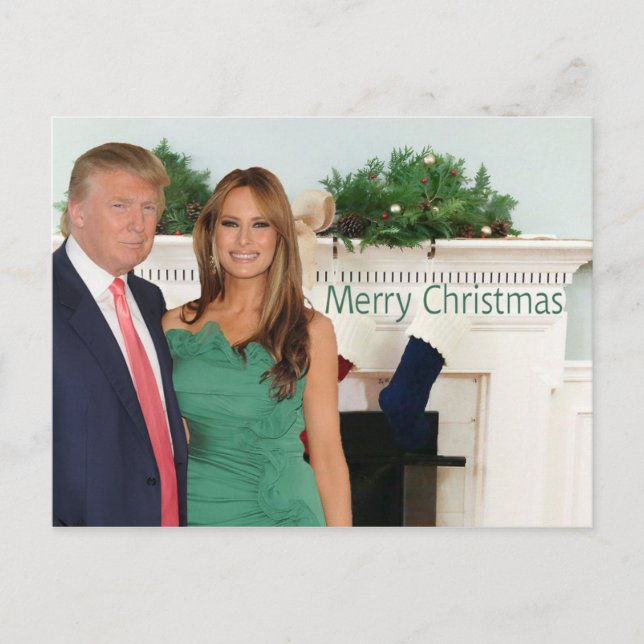 Merry Christmas from Donald and Melania Holiday Postcard (Front)