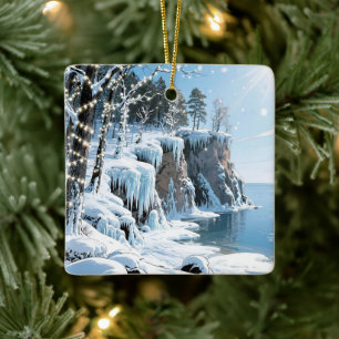 Merry Christmas from Door County, Wisconsin Ceramic Ornament