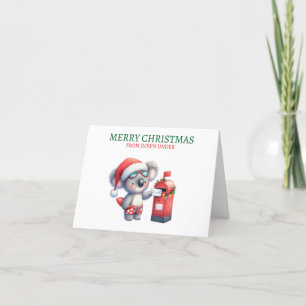 Merry Christmas from Down Under Cute Koala Aussie Holiday Card