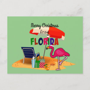Merry Christmas from Florida, colourful fun design Holiday Postcard