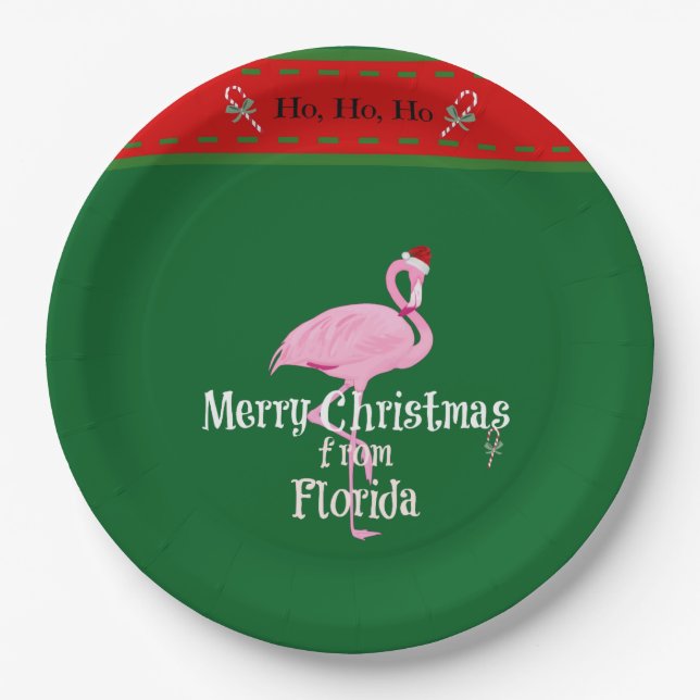Merry Christmas from Florida Paper Plate (Front)