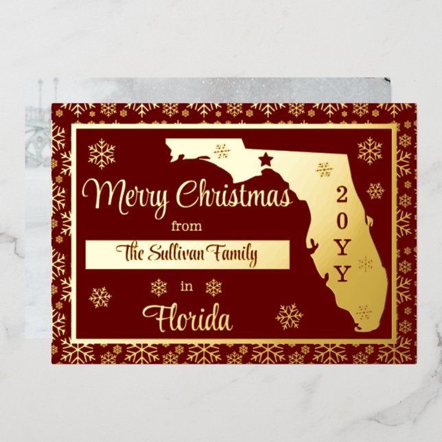 Merry Christmas from Florida State | Photo Foil Holiday Card (Front/Back)