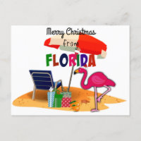 Merry Christmas from Florida w/ Santa Flamingo