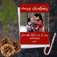 Merry Christmas from Future Mr & Mrs Photo Red