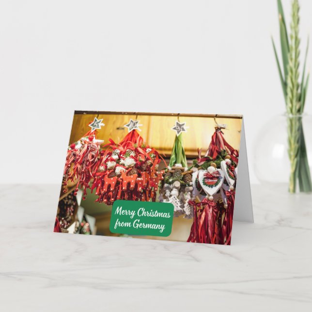 Merry Christmas from Germany - German Ornaments  Card (Front)