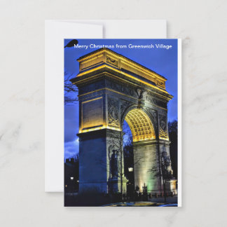 Merry Christmas from Greenwich Village, Wash. Sq. Thank You Card