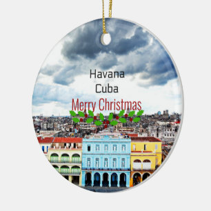 Merry Christmas from Havana, Cuba Ceramic Ornament