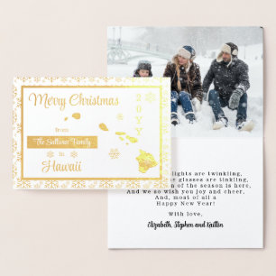 Merry Christmas from Hawaii State   Photo Foil Card