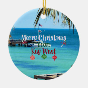 Merry Christmas from Key West Ceramic Tree Decoration