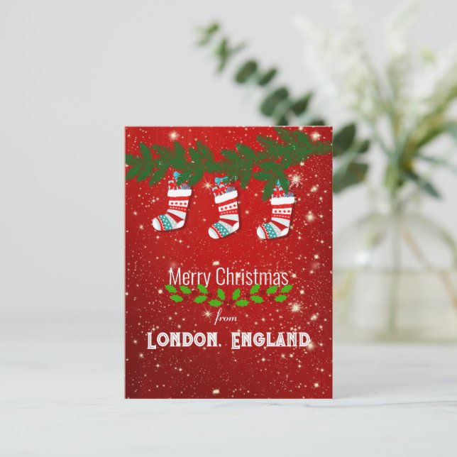 Merry Christmas from London, England Postcard (Standing Front)