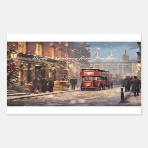 Merry Christmas from London Rectangular Sticker