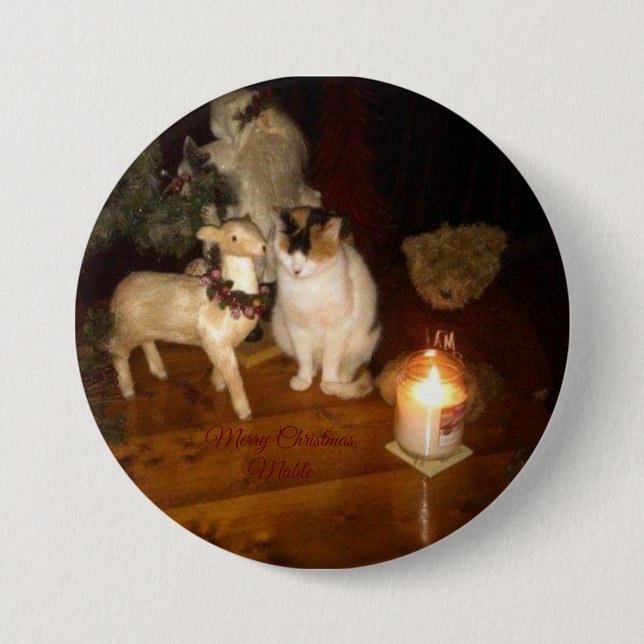 Merry Christmas from Mable pin back button (Front)