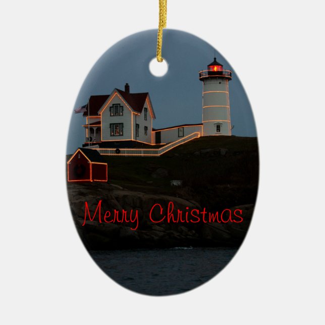 Merry Christmas from Maine Ceramic Tree Decoration (Front)