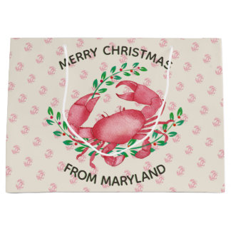 Merry Christmas from Maryland Christmas Crab Large Gift Bag