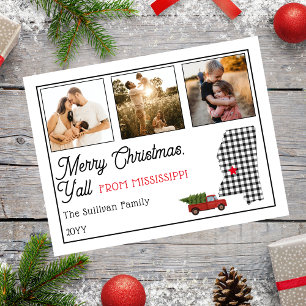 Merry Christmas from Mississippi Photo Holiday Postcard